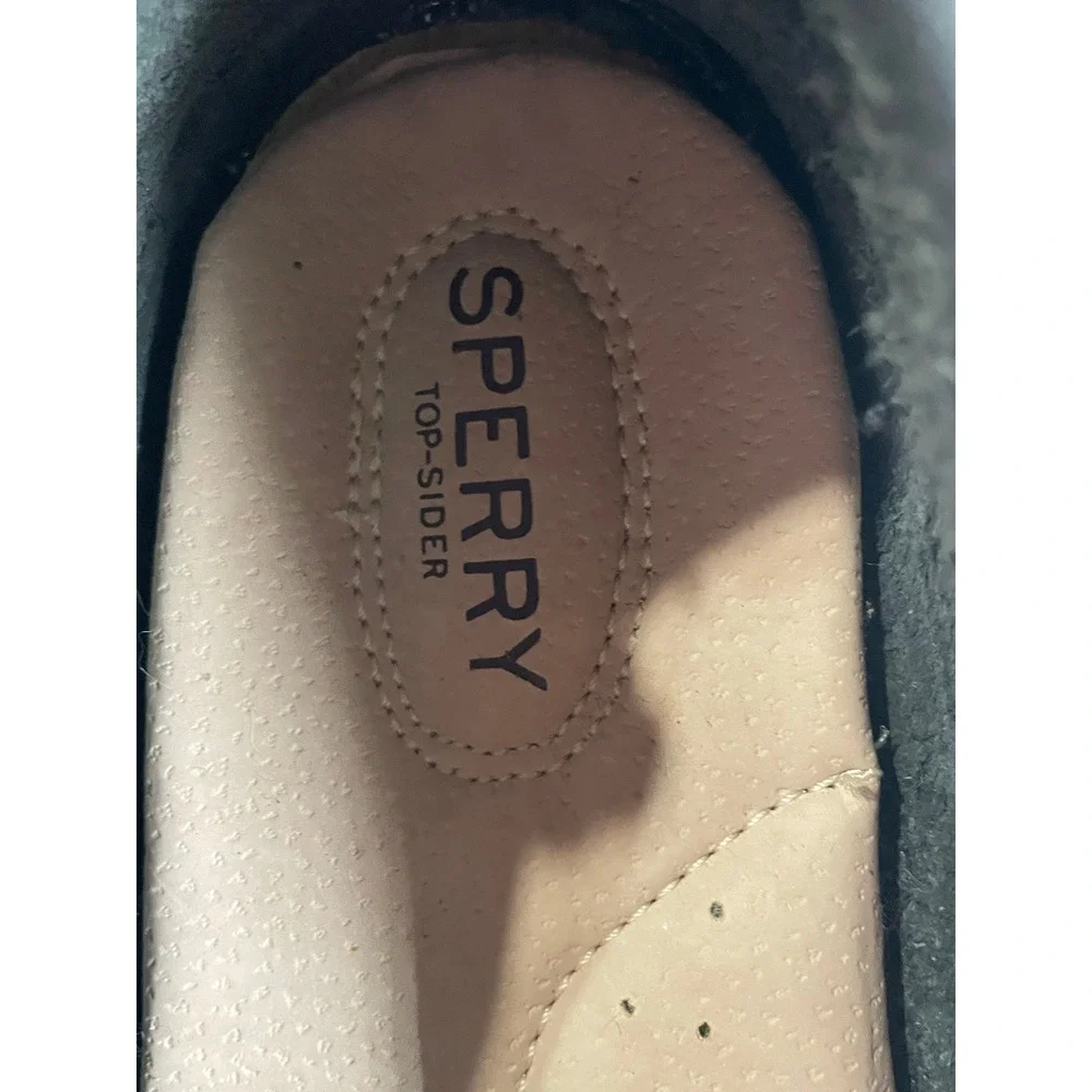 Sperry Top-Sider Mens 8.5M Black Leather Boat Shoes Neon Lime Green 0773028